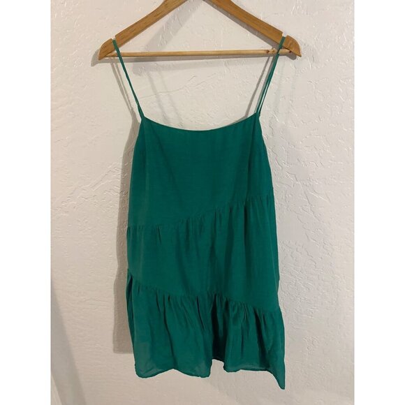 Velvet by Graham & Spencer by Anthropoplogie Suzie Cotton & Silk Green Dress - Picture 2 of 12